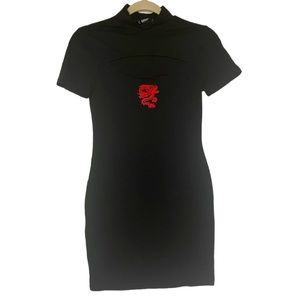 SHEIN Mock Neck Body Con Mini Dress